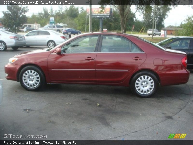 Salsa Red Pearl / Taupe 2004 Toyota Camry XLE