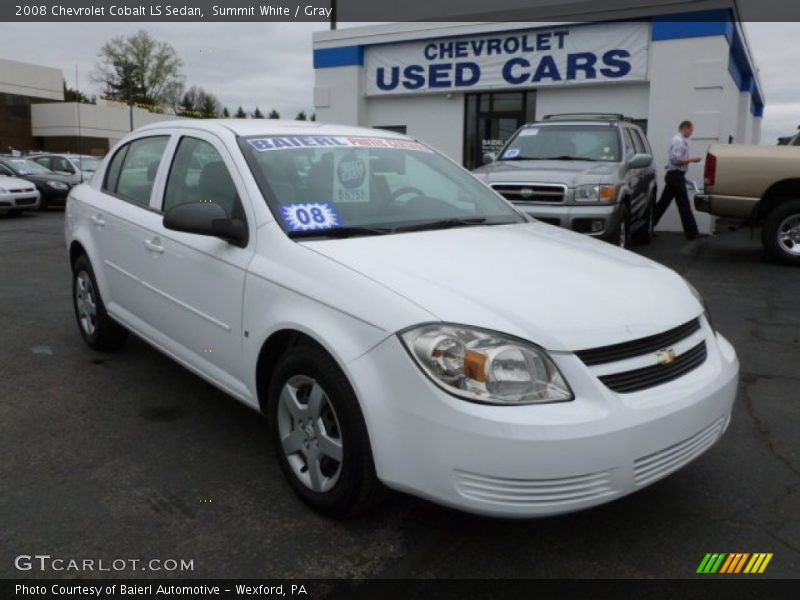 Summit White / Gray 2008 Chevrolet Cobalt LS Sedan