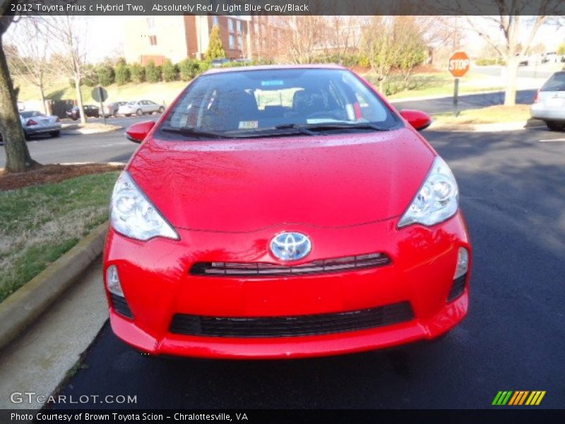 Absolutely Red / Light Blue Gray/Black 2012 Toyota Prius c Hybrid Two