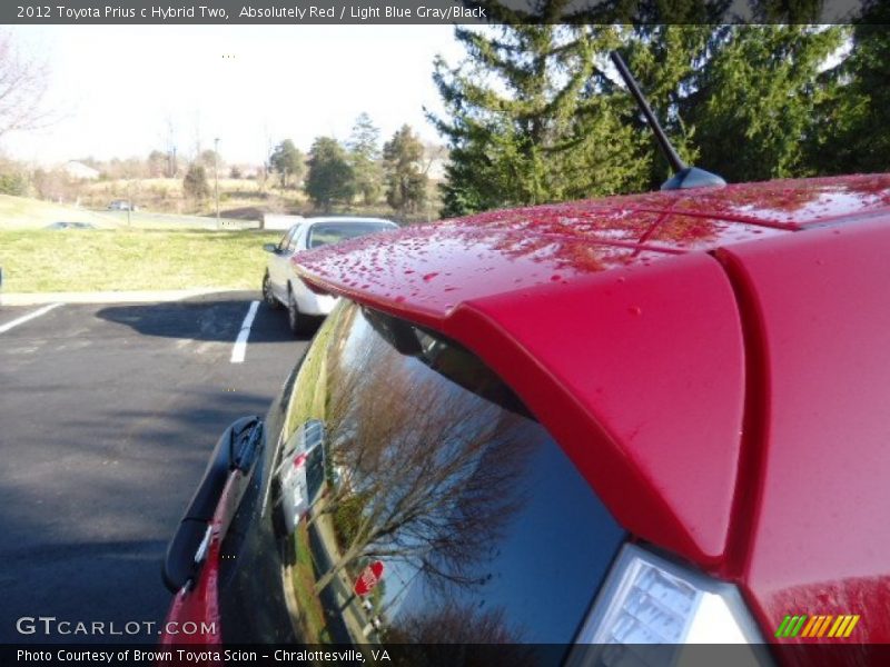 Absolutely Red / Light Blue Gray/Black 2012 Toyota Prius c Hybrid Two