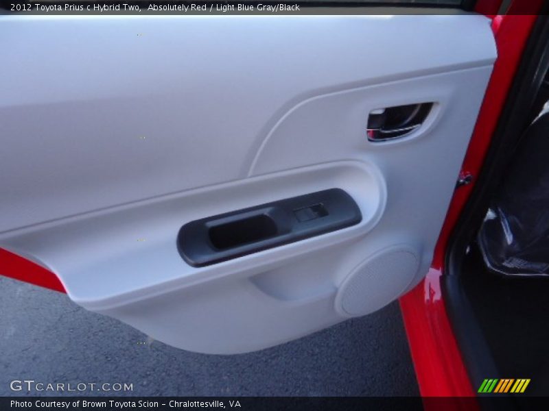 Absolutely Red / Light Blue Gray/Black 2012 Toyota Prius c Hybrid Two