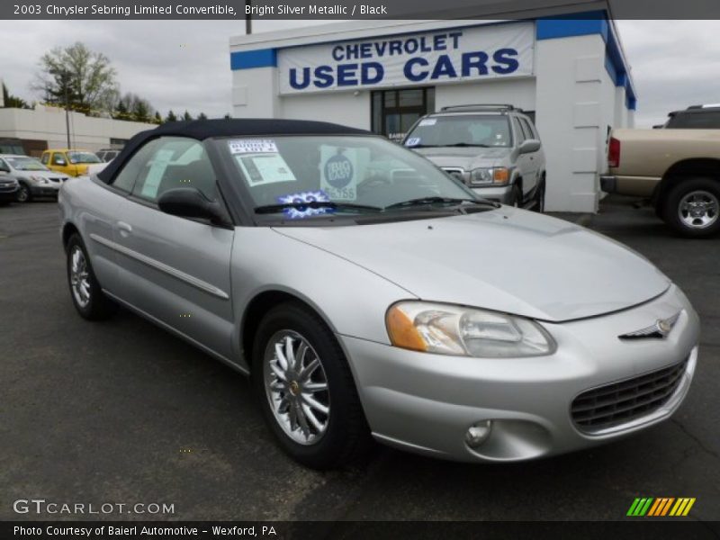 Bright Silver Metallic / Black 2003 Chrysler Sebring Limited Convertible