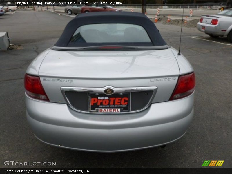 Bright Silver Metallic / Black 2003 Chrysler Sebring Limited Convertible
