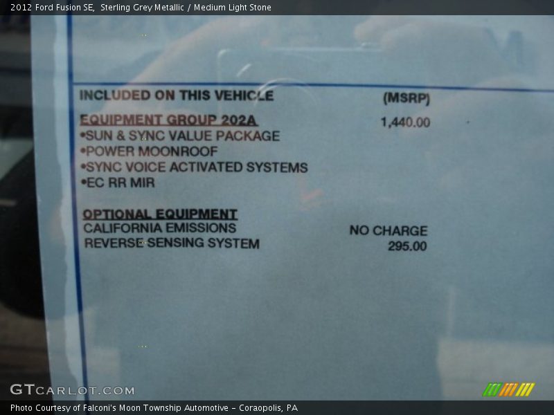 Sterling Grey Metallic / Medium Light Stone 2012 Ford Fusion SE
