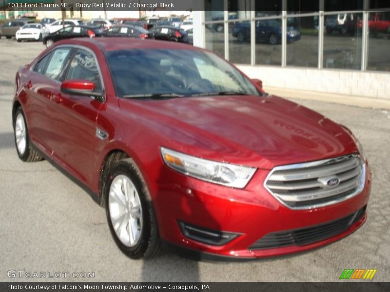 Ruby Red Metallic / Charcoal Black 2013 Ford Taurus SEL