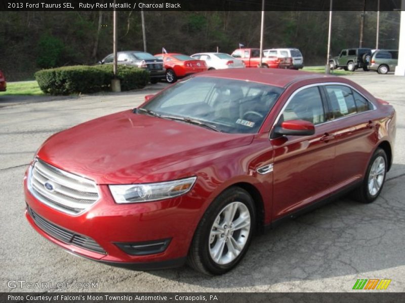 Ruby Red Metallic / Charcoal Black 2013 Ford Taurus SEL