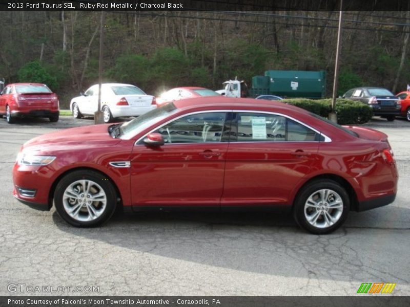 Ruby Red Metallic / Charcoal Black 2013 Ford Taurus SEL