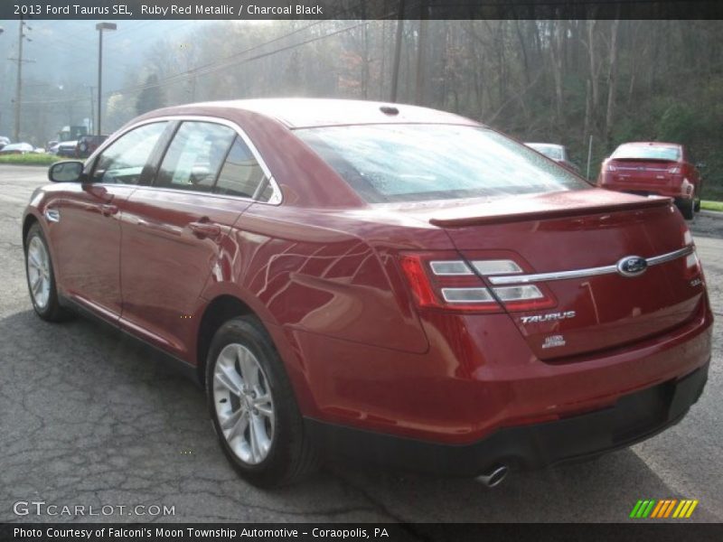 Ruby Red Metallic / Charcoal Black 2013 Ford Taurus SEL