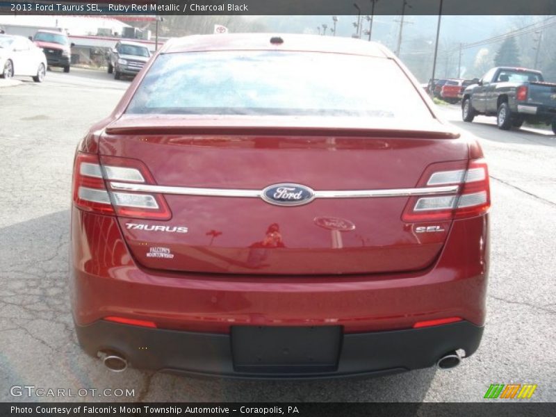 Ruby Red Metallic / Charcoal Black 2013 Ford Taurus SEL