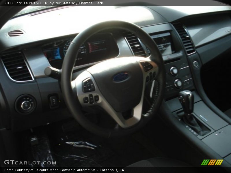 Ruby Red Metallic / Charcoal Black 2013 Ford Taurus SEL