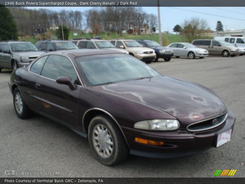 Dark Cherry Metallic / Dark Red 1996 Buick Riviera Supercharged Coupe