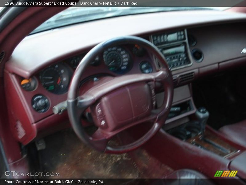 Dark Cherry Metallic / Dark Red 1996 Buick Riviera Supercharged Coupe