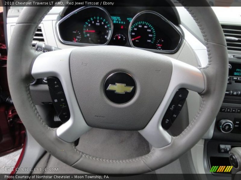 Red Jewel Tintcoat / Ebony 2010 Chevrolet Traverse LT AWD