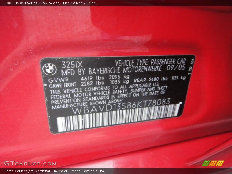 Electric Red / Beige 2006 BMW 3 Series 325xi Sedan