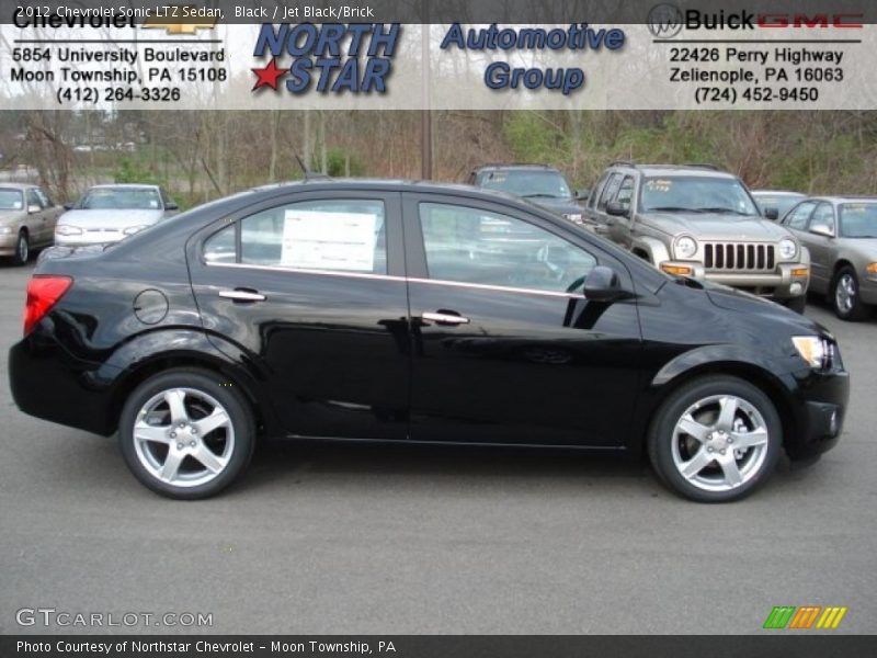 Black / Jet Black/Brick 2012 Chevrolet Sonic LTZ Sedan