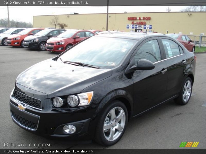 Black / Jet Black/Brick 2012 Chevrolet Sonic LTZ Sedan