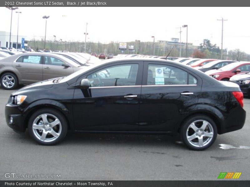 Black / Jet Black/Brick 2012 Chevrolet Sonic LTZ Sedan