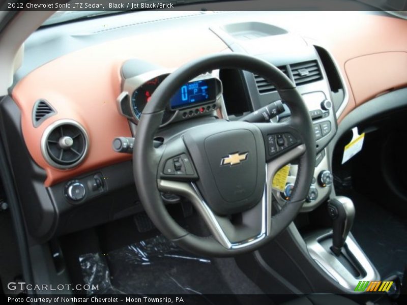 Black / Jet Black/Brick 2012 Chevrolet Sonic LTZ Sedan