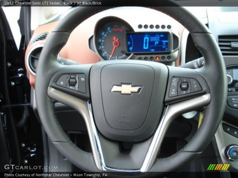 Black / Jet Black/Brick 2012 Chevrolet Sonic LTZ Sedan