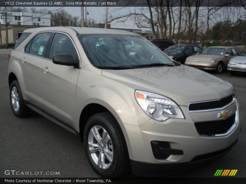 Gold Mist Metallic / Jet Black 2012 Chevrolet Equinox LS AWD