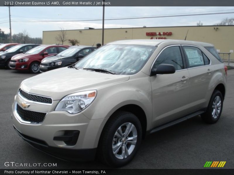 Gold Mist Metallic / Jet Black 2012 Chevrolet Equinox LS AWD