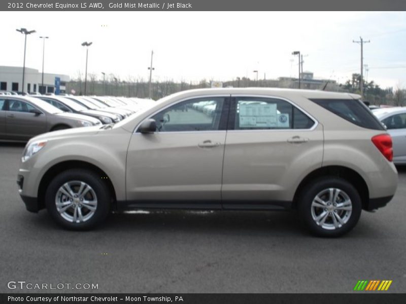 Gold Mist Metallic / Jet Black 2012 Chevrolet Equinox LS AWD