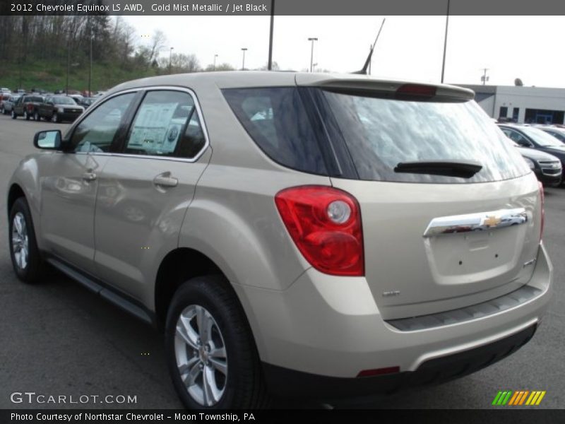 Gold Mist Metallic / Jet Black 2012 Chevrolet Equinox LS AWD