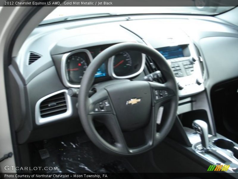 Gold Mist Metallic / Jet Black 2012 Chevrolet Equinox LS AWD