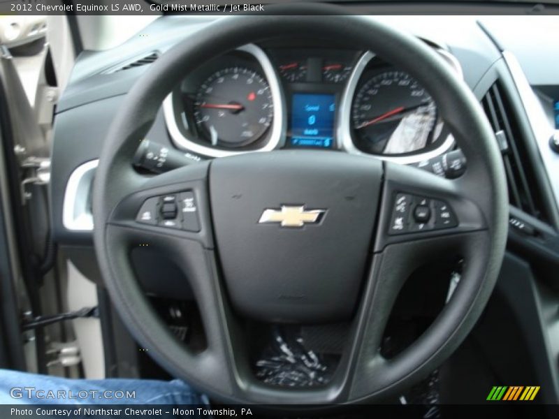 Gold Mist Metallic / Jet Black 2012 Chevrolet Equinox LS AWD