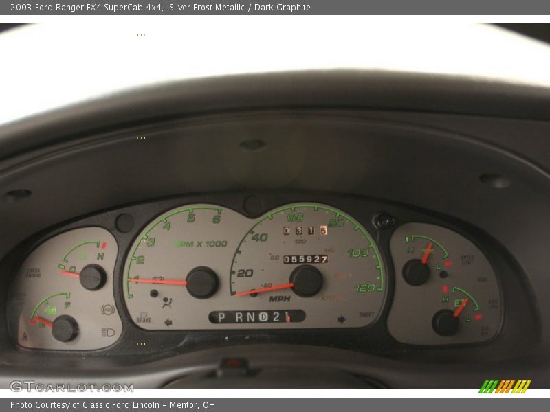 Silver Frost Metallic / Dark Graphite 2003 Ford Ranger FX4 SuperCab 4x4
