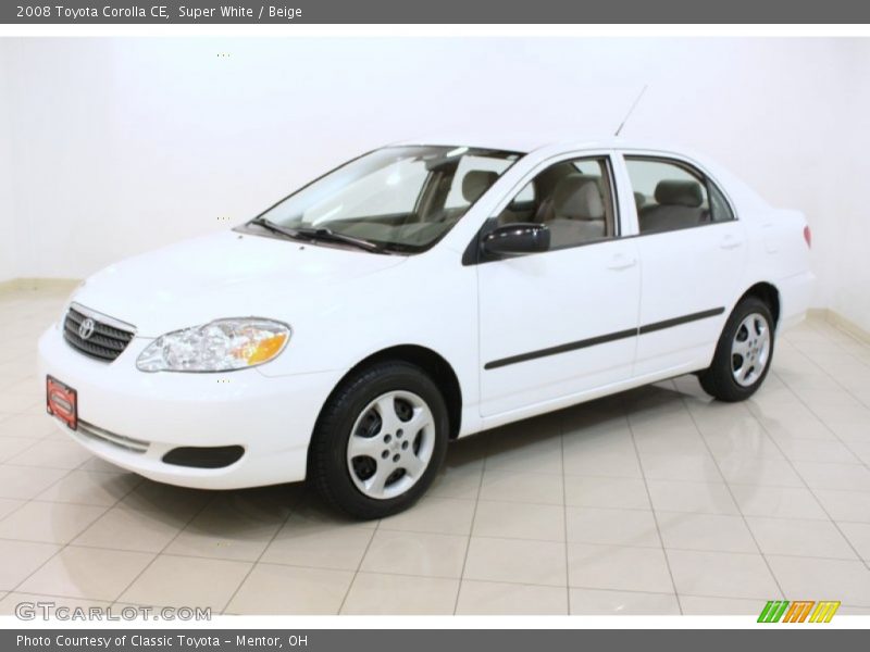 Super White / Beige 2008 Toyota Corolla CE