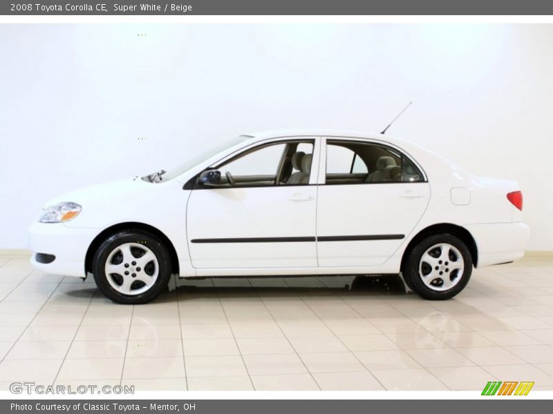 Super White / Beige 2008 Toyota Corolla CE