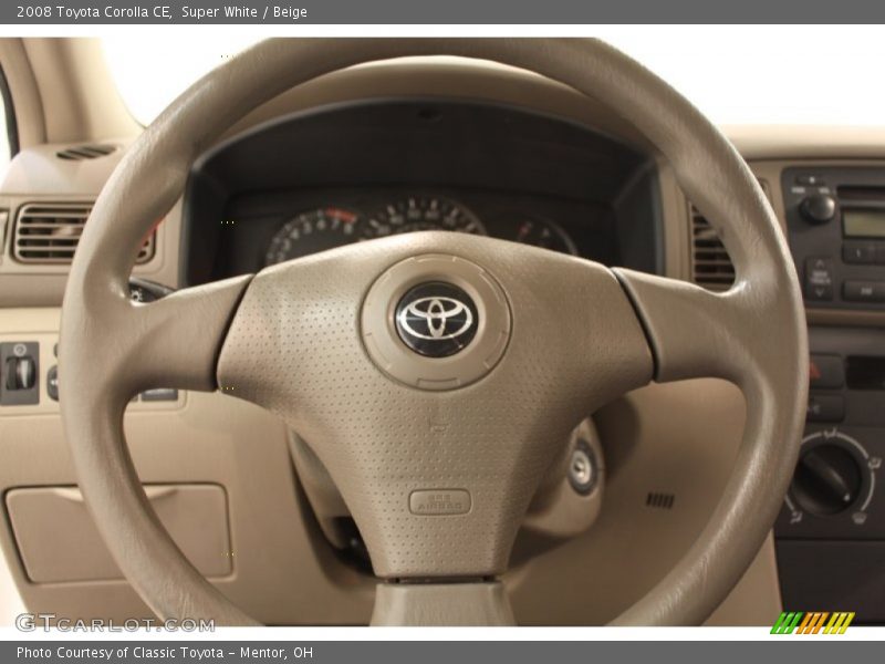 Super White / Beige 2008 Toyota Corolla CE
