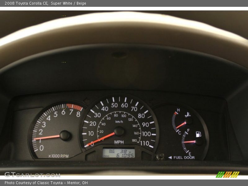 Super White / Beige 2008 Toyota Corolla CE