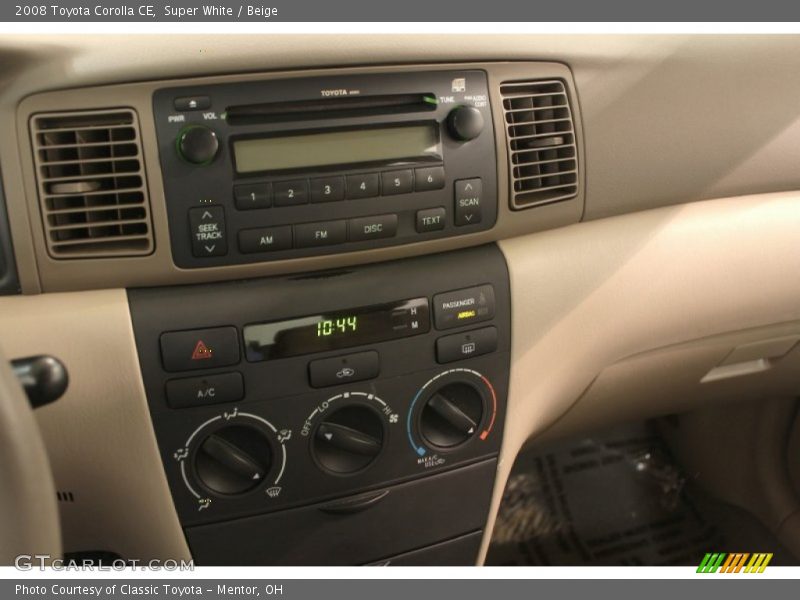 Super White / Beige 2008 Toyota Corolla CE
