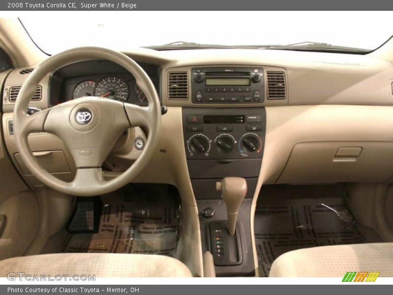 Super White / Beige 2008 Toyota Corolla CE