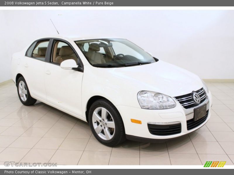 Campanella White / Pure Beige 2008 Volkswagen Jetta S Sedan