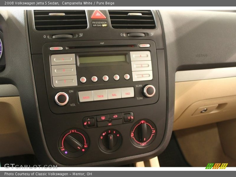 Campanella White / Pure Beige 2008 Volkswagen Jetta S Sedan