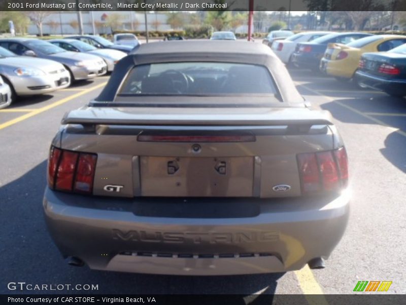 Mineral Grey Metallic / Dark Charcoal 2001 Ford Mustang GT Convertible