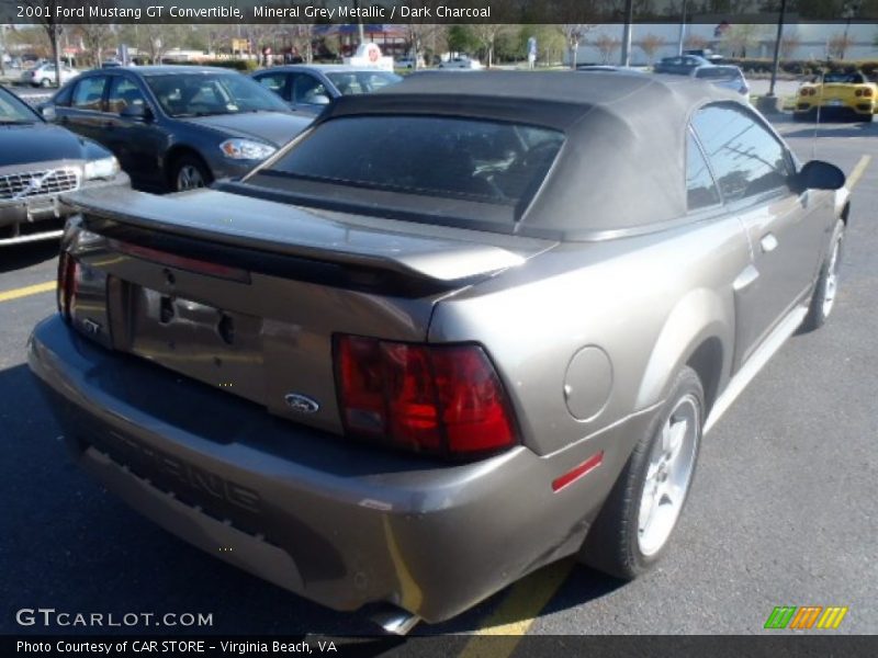 Mineral Grey Metallic / Dark Charcoal 2001 Ford Mustang GT Convertible