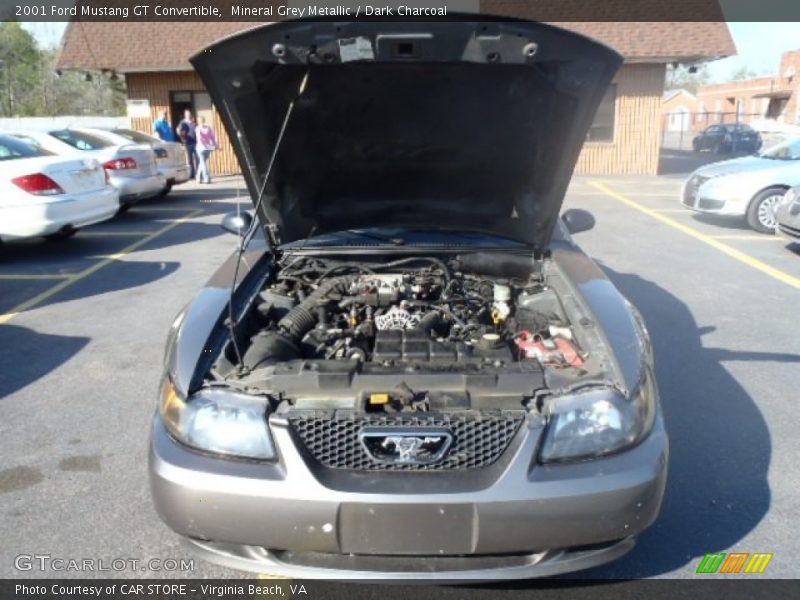 Mineral Grey Metallic / Dark Charcoal 2001 Ford Mustang GT Convertible