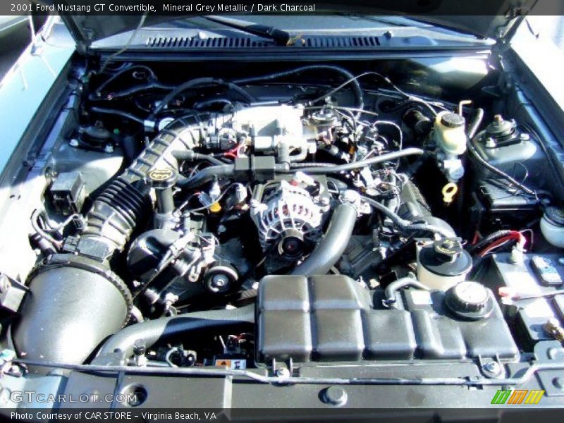 Mineral Grey Metallic / Dark Charcoal 2001 Ford Mustang GT Convertible