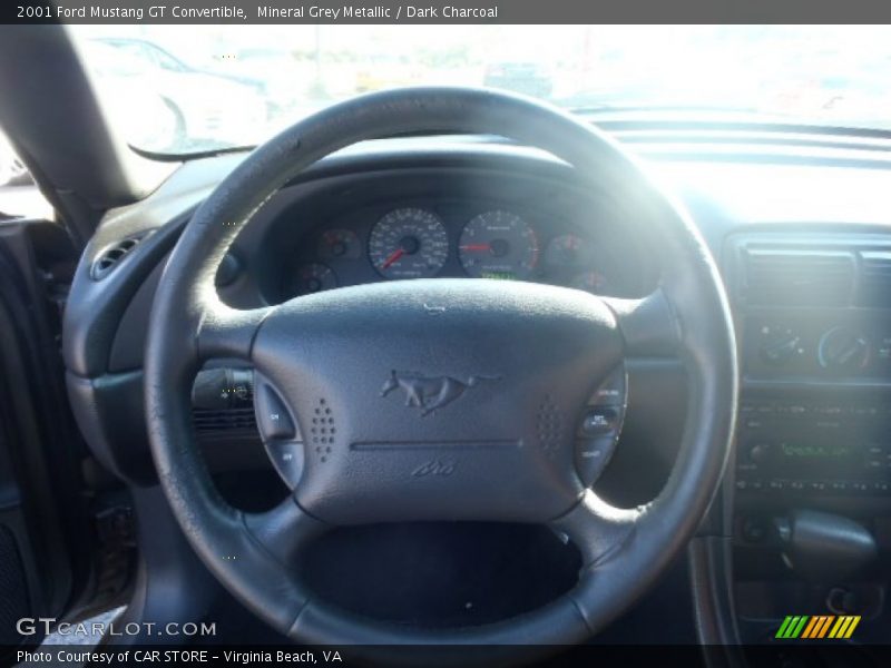 Mineral Grey Metallic / Dark Charcoal 2001 Ford Mustang GT Convertible