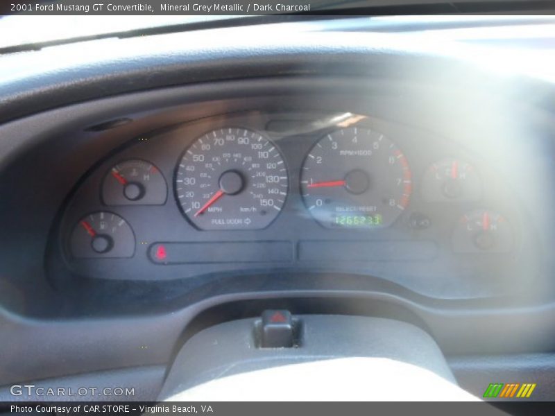 Mineral Grey Metallic / Dark Charcoal 2001 Ford Mustang GT Convertible