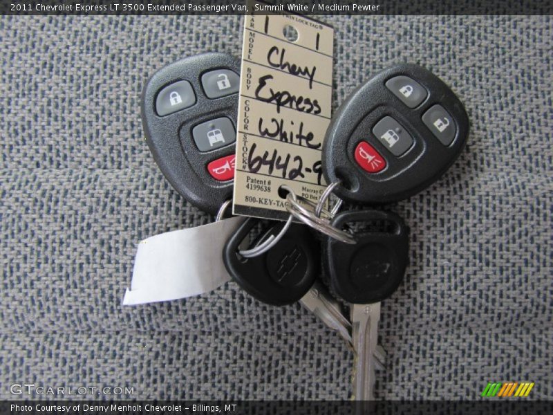 Keys of 2011 Express LT 3500 Extended Passenger Van