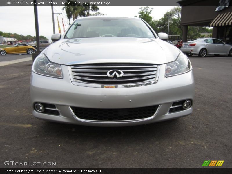 Liquid Platinum / Wheat Beige 2009 Infiniti M 35x AWD Sedan