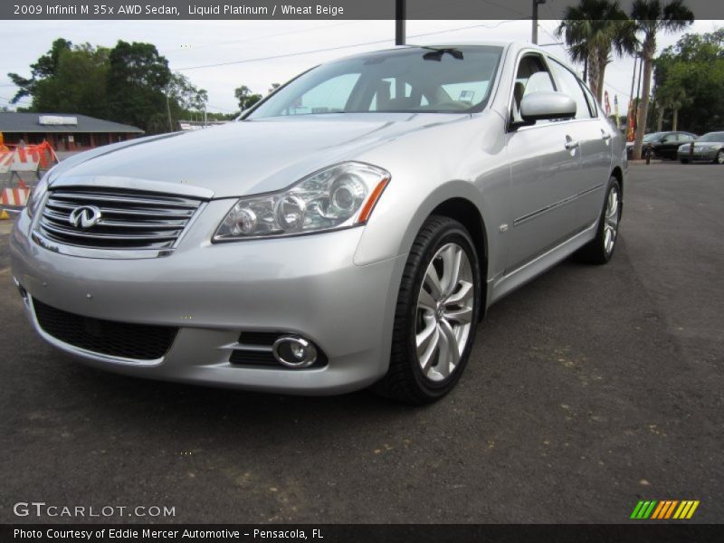 Liquid Platinum / Wheat Beige 2009 Infiniti M 35x AWD Sedan