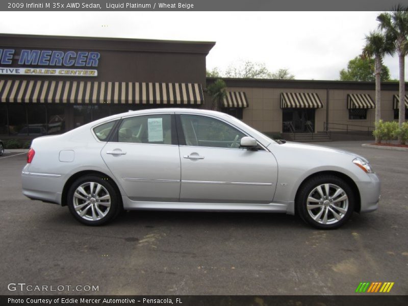 Liquid Platinum / Wheat Beige 2009 Infiniti M 35x AWD Sedan