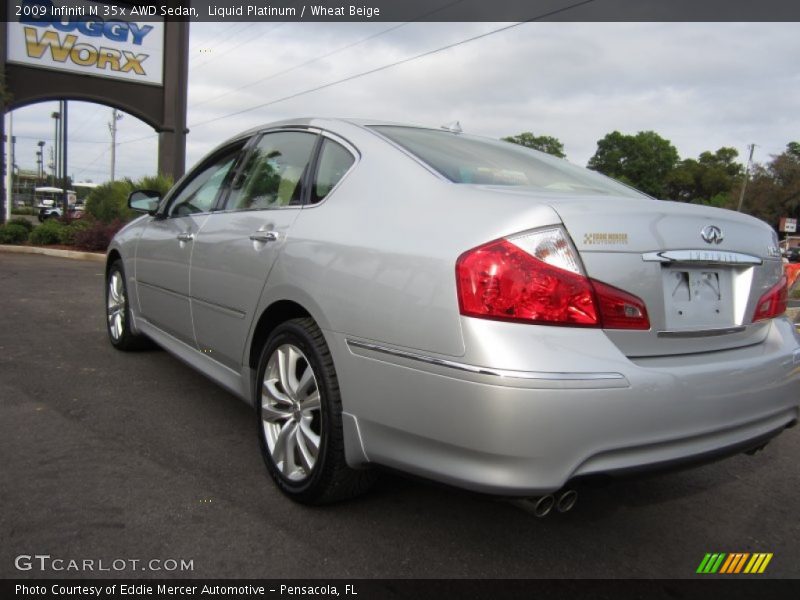 Liquid Platinum / Wheat Beige 2009 Infiniti M 35x AWD Sedan