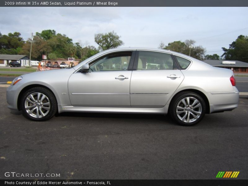 Liquid Platinum / Wheat Beige 2009 Infiniti M 35x AWD Sedan
